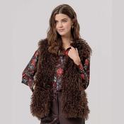 Surkana Fur Vest in Chocolate