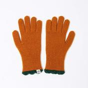 Surkana Gofe Gloves in Orange with contrasting Scallop Detail in Green image