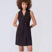 Surkana Women's Irdi Pinstripe Blazer Dress in Brown image