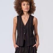 Surkana Women's Irdi Pinstripe Vest in Brown
