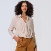 Surkana Women's Liex Shirt in Ecru wih Draped Hem image