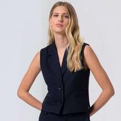 Surkana Women's Lily Printed Lining Vest in Navy Blue