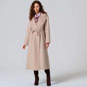 Surkana Women's Lina Handmade Wool Coat in Stone