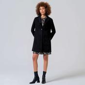 Surkana Women's Lisu Frock Oversize Velvet Effect Coat in Black image