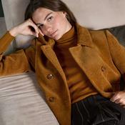 Surkana Women's Liza Ribbed Turtleneck Jumper in Ocre image