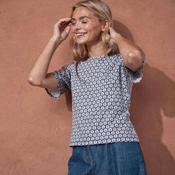 Surkana Women's Boat Neck T-Shirt in Blue image