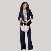 Surkana Women's Pocketed Pants in Navy Blue image