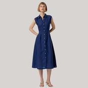 Surkana Women's Sleeveless Shirt Dress in Navy image