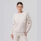 Surkana Round Neck Sweater Jacquard in Ecru