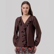 Surkana Ruffled Blouse in Chocolate image