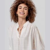 Surkana Wide V-Neck Blouse in Ecru image