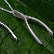 Spirit Wishbone Silver Necklace Matte image