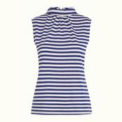 King Louie Women's Dita Top Chopito Stripe in Deep Blue image