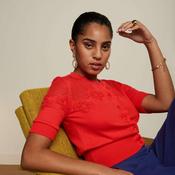 King Louie Women's Cardi Yoke Bonet in Red image
