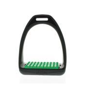 Celtic Equine Breeze Up Reflex Stirrup Black with Green Tread image