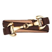 Dimacci Ascot Horse Bit Bracelet in Mocha &amp; Gold image