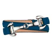 Dimacci Ascot Horse Bit Bracelet in Navy Blue &amp; Silver image