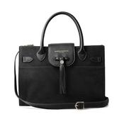 Fairfax &amp; Favor Windsor Work Suede Handbag in Black image