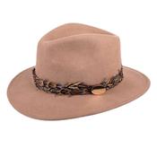 Hicks &amp; Brown Suffolk Fedora in Camel with Pheasant Feather Wrap image