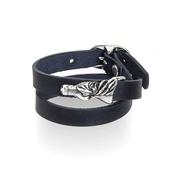 Mackenzie &amp; George Crossed Horse Bracelet in Navy &amp; Silver image