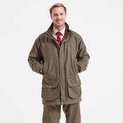 Schoffel Men's Ptarmigan Herringbone Tweed Classic Coat in Loden Green image