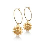 Vanessa Ree 3D# Hoops Earrings in Gold image