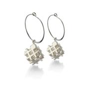 Vanessa Ree 3D# Hoops Earrings in Silver image