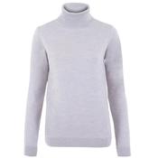 Welligogs Women's Merino Wool Roll Neck Jumper in Light Grey image