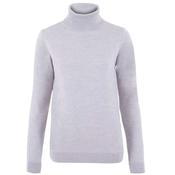 Welligogs Women's Merino Wool Roll Neck Jumper in Light Grey image