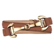 Dimacci Ascot Horse Bit Bracelet in Cognac &amp; Gold image