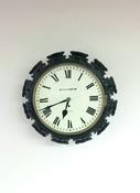 Antique Victorian Carved Walnut Fusee Clock image