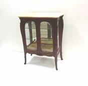 Antique Early Victorian Walnut Marble Top Display Cabinet image