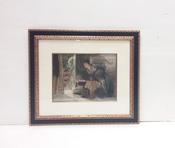 Antique Victorian Hand Painted Engraving image