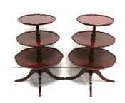 Pair of Mahogany 3 Tier Serving Tables image