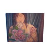 Acrylic on Canvas Lady with Roses image