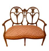 Antique Late Victorian Mahogany Window Seat image