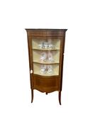 Antique Edwardian Mahogany Inlaid Serpentine Corner Cabinet image