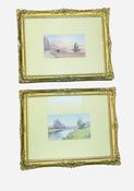 Antique Style Pair of Gilt Framed Oil on Board by J.M.Mallerida image