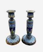 Pair of Royal Doulton Lambeth Candle Sticks image