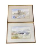 W.J. Newell Pair of Gilt Framed Watercolours image