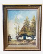 Oil on Canvas 'Cottage in Landscape ' image