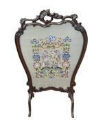 Antique Victorian Walnut Needlepoint Firescreen image
