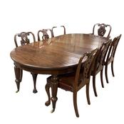 Antique Victorian Mahogany D End Dining Room Table image