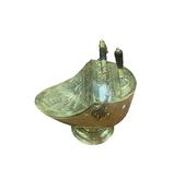 Antique Early Victorian Brass Coal Depot With Original Shovel image