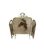 Antique 19th Century 3 Sectional Mirrored And Brass Firescreen image