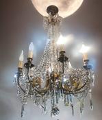 Early 20th Century Original French Brass And Cut Glass Chandelier image