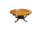 Antique Victorian Burr Walnut Shaped Loo Table image