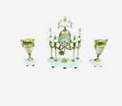 Antique Victorian Marble And Brass 3 Piece Clock Set image