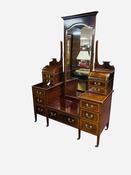 Antique Edwardian Inlaid Mahogany Dressing Table image