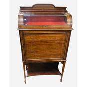 Antique Edw Inlaid Mahogany 1 Door Bijoutiere Cabinet image